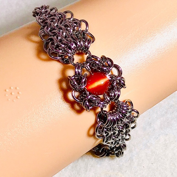 Artisan Cats Eye Choker and Bracelet Set - Picture 4 of 6